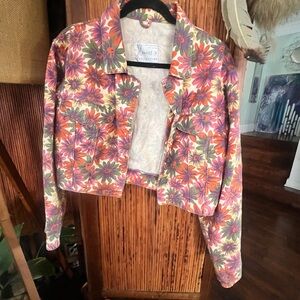Vibrant Floral Jean Jacket